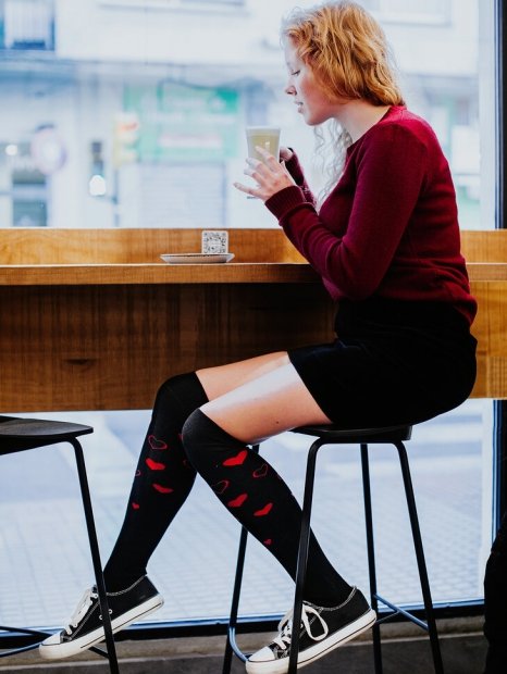 Pink Hearts - Knee Socks Good Mood