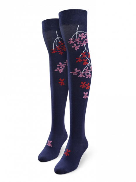 Pink &amp; Red Geranium - Knee Socks