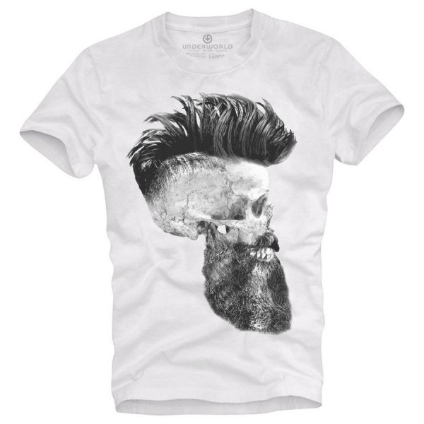 Skull with a beard White - Underworld