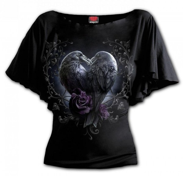 Raven Heart - Ladies Bat Top Spiral