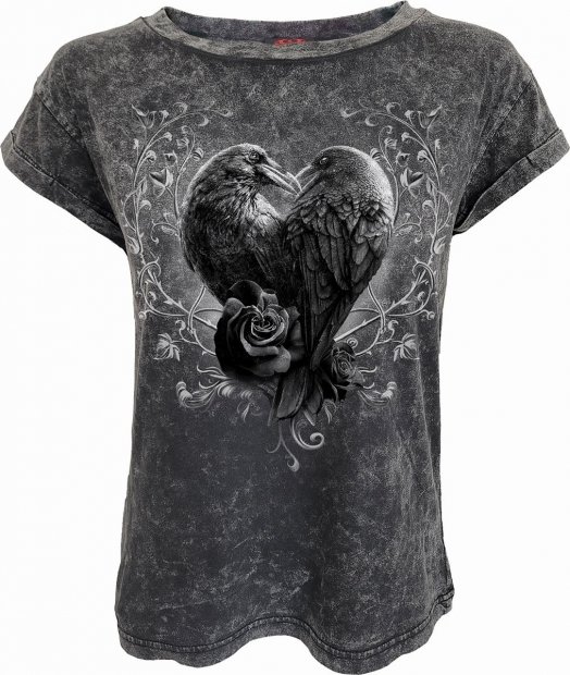 Raven Heart - Acid Wash Turnup Spiral