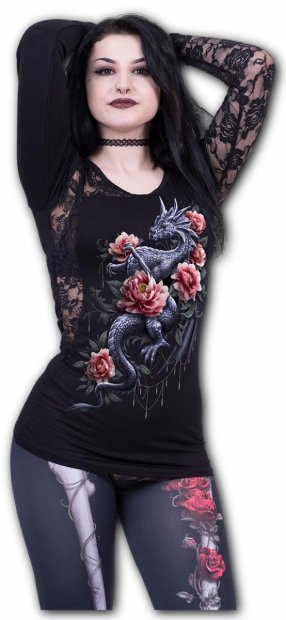 Dragon Rose Slant - One Lace Sleeve Spiral