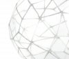 szklana bombka bezbarwna wielościan / Polygon 12,5cm - silbriges Netz