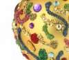 złota bombka szklana ręcznie zdobiona / Kugel 8cm - Karneval Aromen