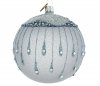 srebrna bombka w krople / Kristallglas Kugel -10cm / Crystal glass Bauble -10cm 