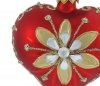 serce z kwiatem bombka choinkowa / Herz 5cm - Gold / Heart 5cm - Gold