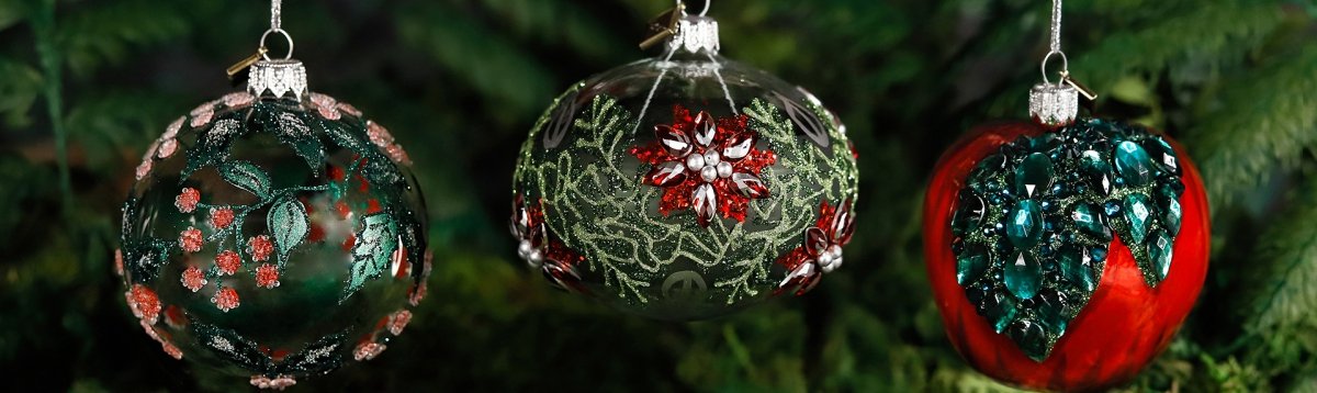 1 Red Round Shape 3” Mercury Glass Christmas Tree Ornament w/ Cardinal Glittery 
