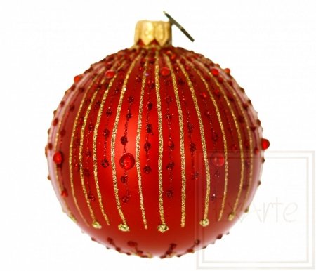Christbaumkugel 8 cm - Rubinregen
