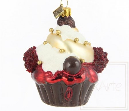 Weihnachtsbaumschmuck Cupcake 9cm – Schoko-Versuchung