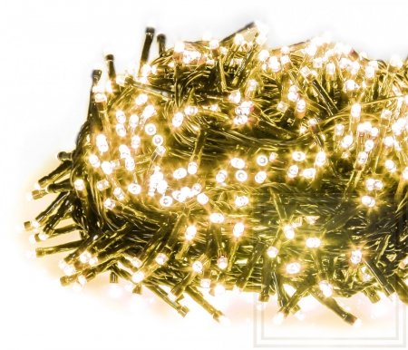 Straightlight Christmas lights with high density of bulbs - length 34m, white warm light