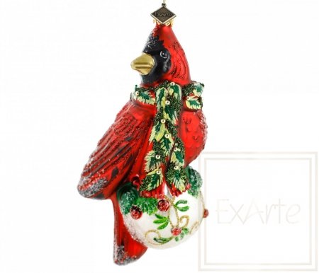 Christmas bauble scarlet Cardinal – 15cm