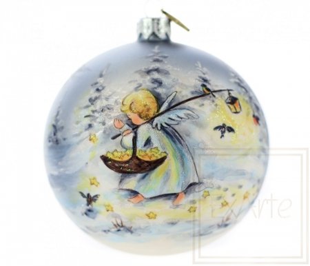 Christmas glass ball 10 cm - Angel's stars