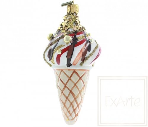 Weihnachtsbaumschmuck Eiscreme 9 cm – Mit Schokoguss