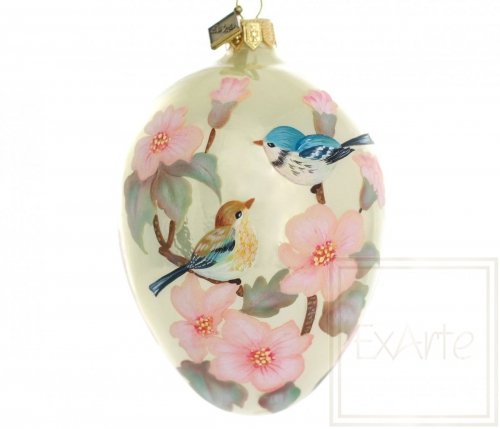 Christmas ornament egg 13cm - With birds