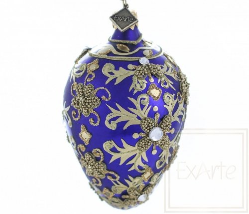 Christmas ornament egg 11cm – Sapphire