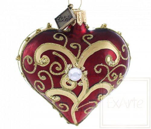 Heart 5cm - Pearl in red