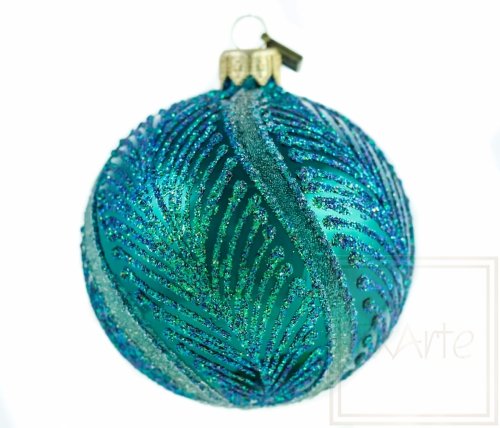 Christmas tree decoration Ball 8 cm – Turquoise twigs