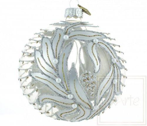 Christmas glass ball 10 cm - Silver Twilight