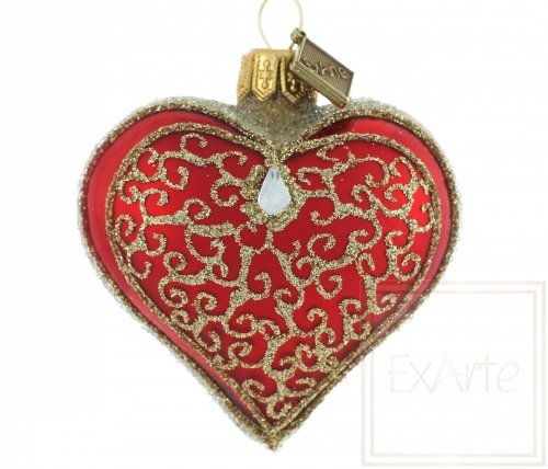 Christmas ornament heart 5 cm - Golden pirouettes