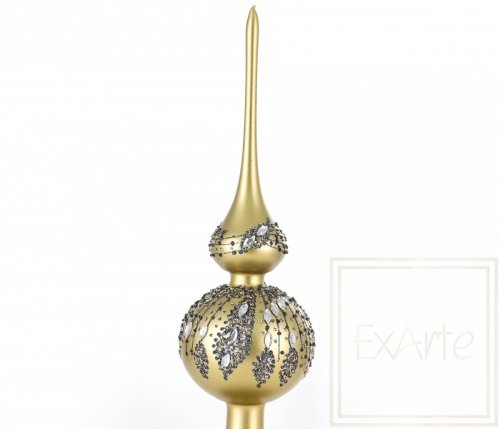 Christmas ornament tree topper / Spitz 33cm - Diamond golden rain