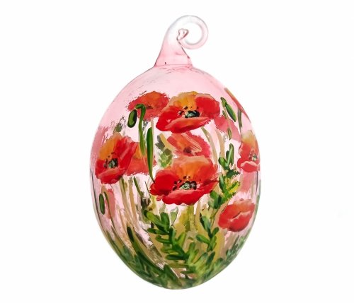 Bombka szklana Jajko wielkanocne 7,5 cm - Maki