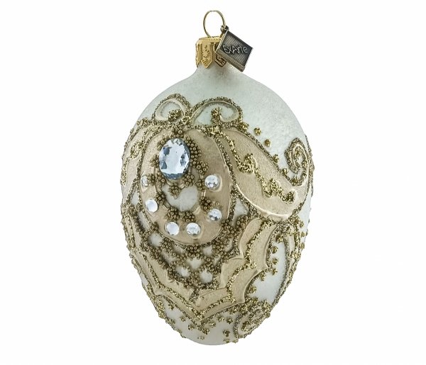 ręcznie dekorowana bombka świąteczna / Ei 11cm - Damast Schönheit