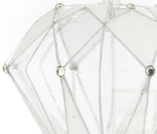 przezroczysty diament bombka choinkowa / Diamant 10cm - Kristall