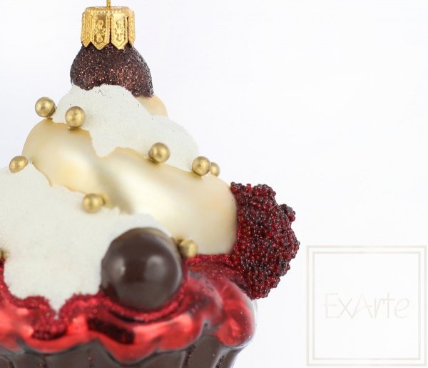 ręcznie wykonana bombka babeczka / Cupcake 9cm - Schokolade Versuchung