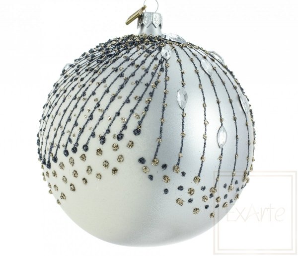 kula srebrna na choinkę / Silbern Weinachstkugeln - 12cm / Silver Christmas bauble - 12cm
