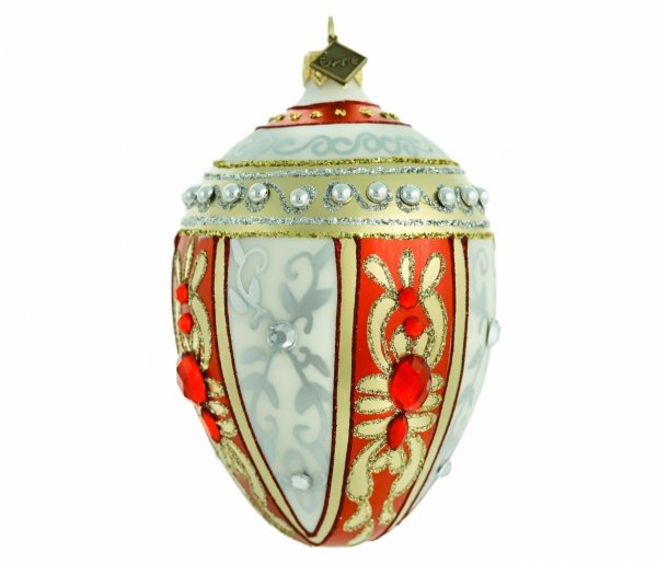 Szklana bombka jajko 13cm - Akord