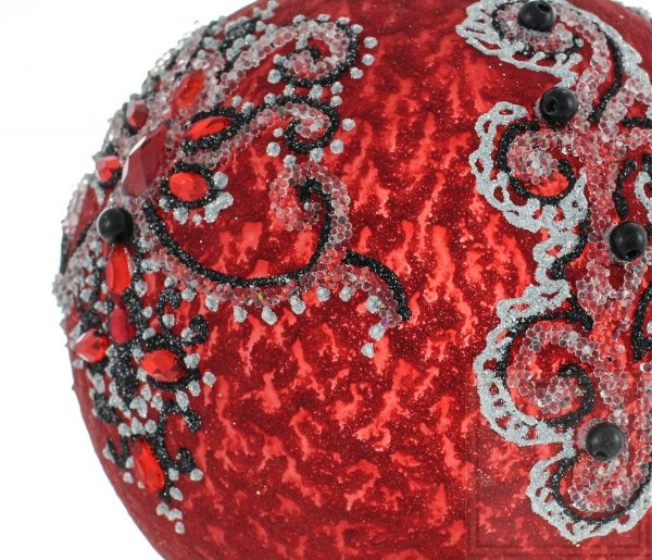 czerwono-czarna bańka na choinkę / Ball von 10cm - Le Grand Bal
