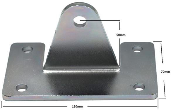Uchwyty MOD.12/120/70 do napędów z otworami 12mm: CAME, ROGER, FAAC, Genius, DTM, Proxima, Hato, Tousek itd.