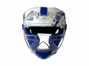Kask bokserski MASTERS z maską niebieski KSS-M