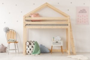 DMPBA 90x180cm Łóżko piętrowe dziecięce domek Mila ADEKO