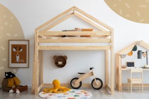 DMPBA 70x160cm Łóżko piętrowe dziecięce domek Mila ADEKO
