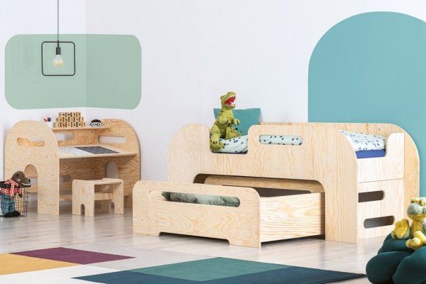 Lit en bois Lit Maison AIKO 80x180cm ADEKO