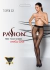 TIOPEN 021 black Czarne rajstopy z otwartym krokiem 