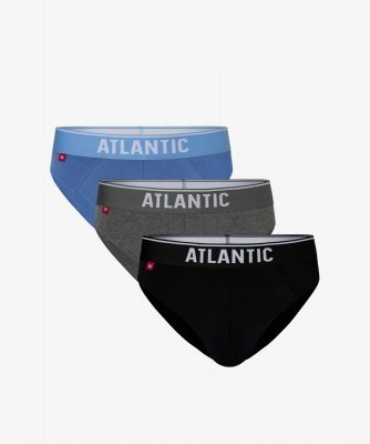 Atlantic 3MP-125 niebieski/szary/czarny Slipy męskie 3-pack