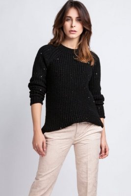 MKMSwetry Kriss SWE 076 czarny sweter 