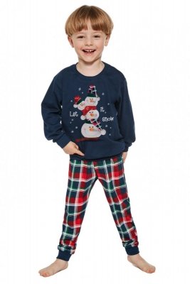 Cornette Young Boy 966/154 Snowman 2 134-168 piżama chłopięca