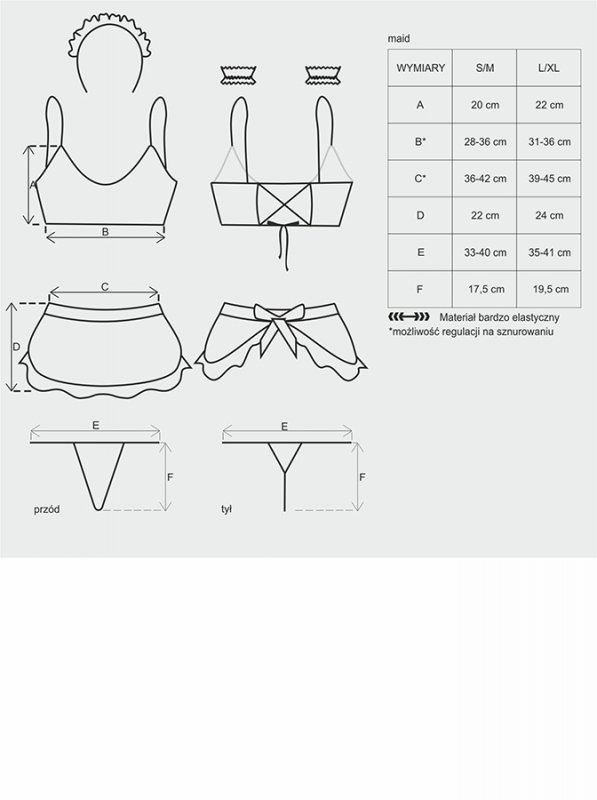 Bielizna-Maid kostium  S/M
