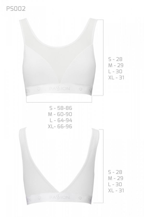 PS002 TOP white biustonosz z siateczką