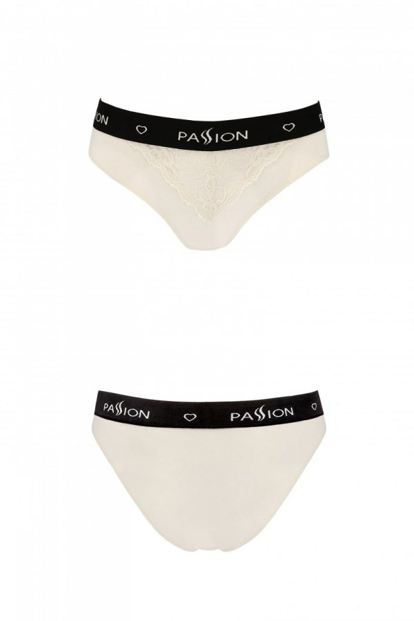 PS001 PANTIES ecru figi bawełniane z koronką