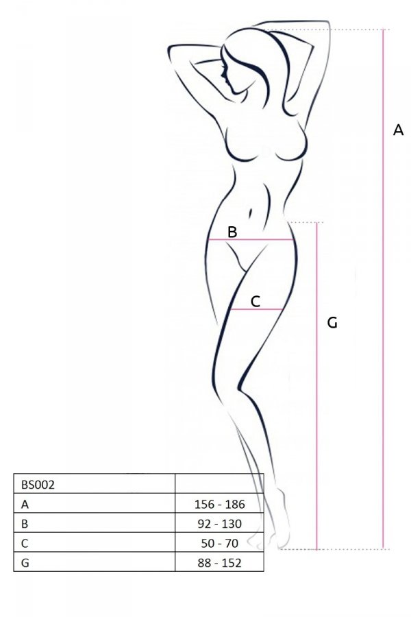 BS002 Biały bodystocking pończochy