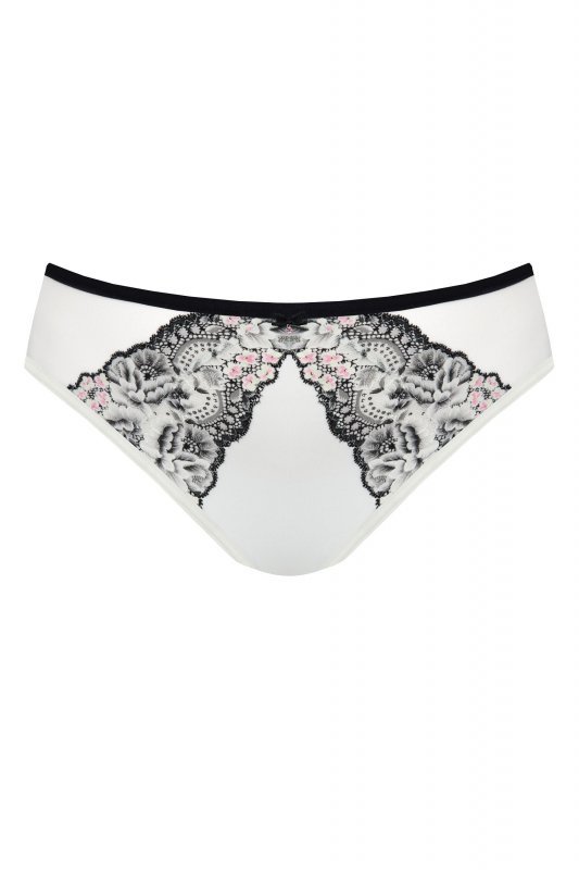 Gorsenia 842 Black and White stringi damskie