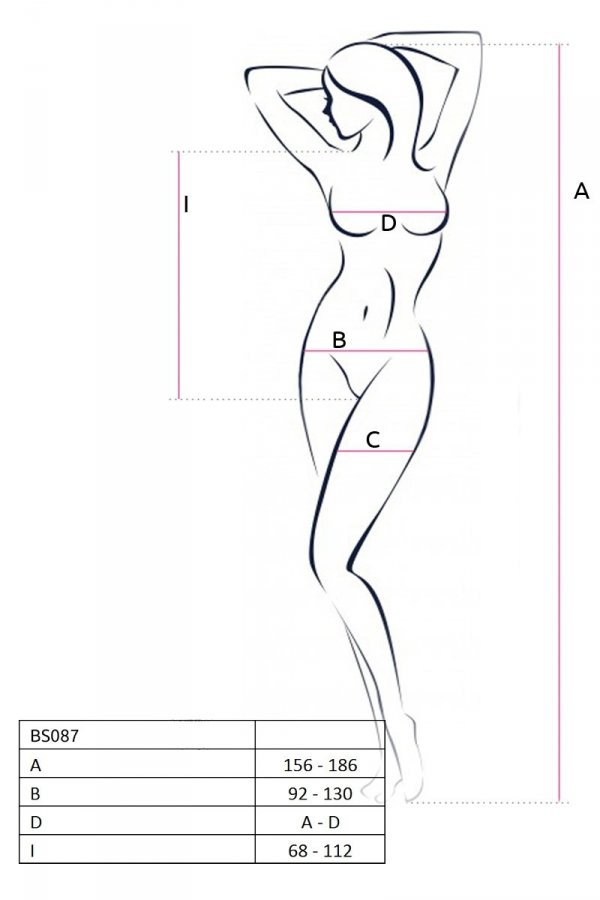 BS087 Bodystocking Czerwony 