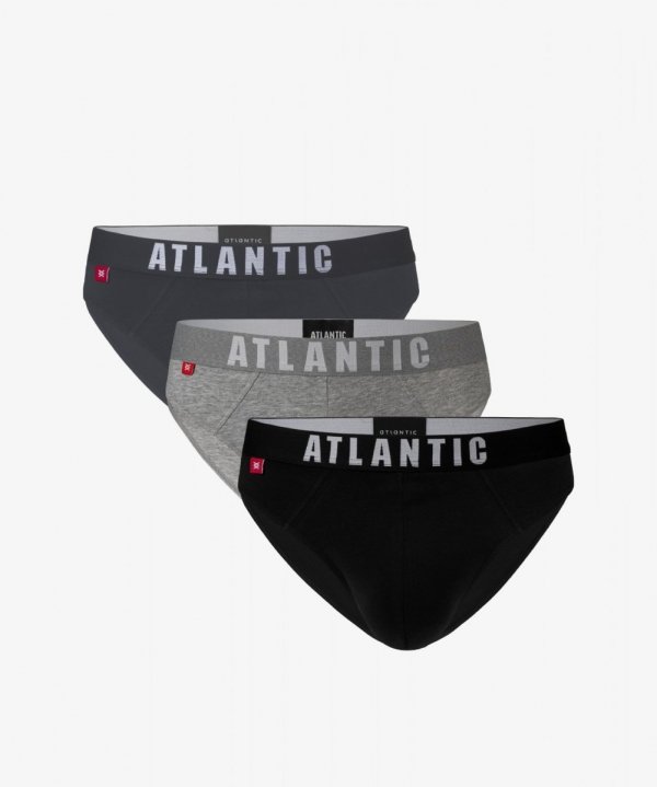 Atlantic 3MP-094 grafit/szary/czarny Slipy męskie 3-pack