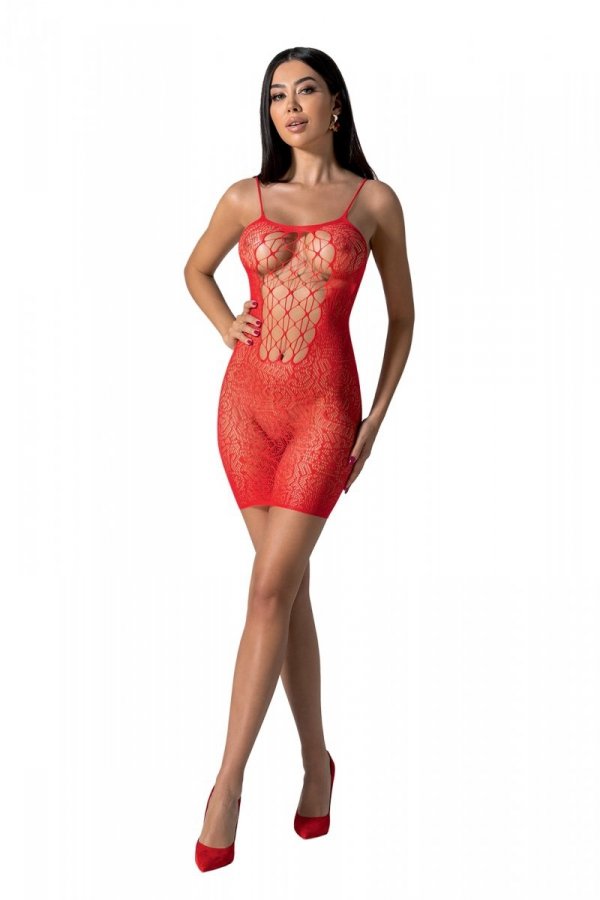 BS096 Bodystocking Czerwony 