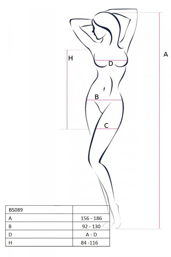 BS089 Bodystocking Czarny 