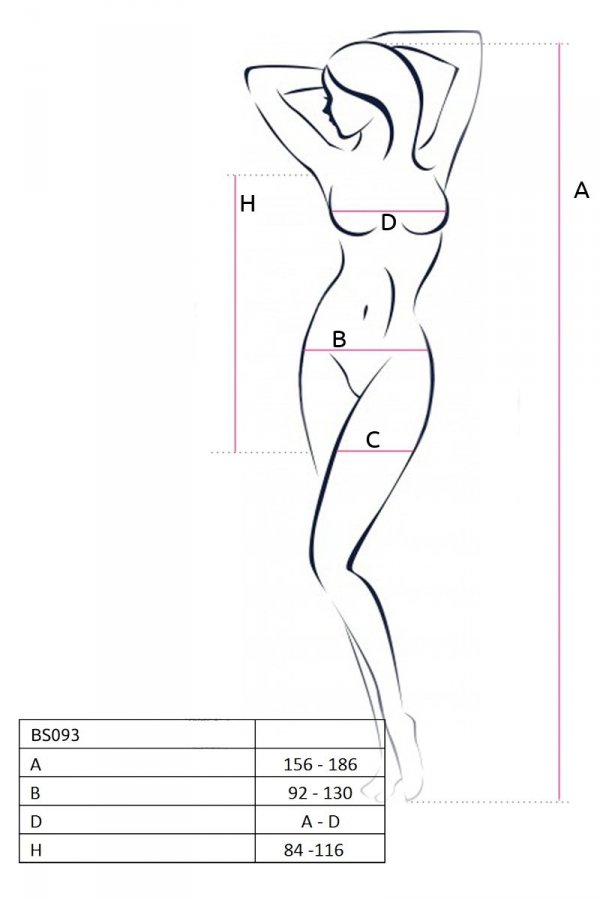BS093 Bodystocking Czerwony 